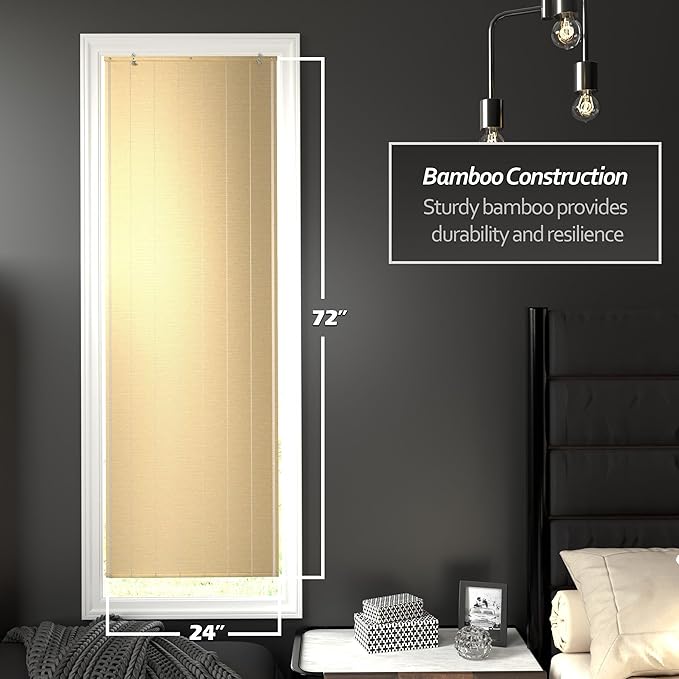 Red Lantern Matchstick Cordless Window Shade