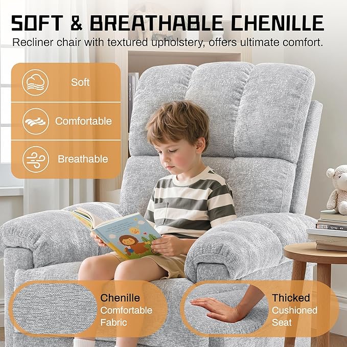 Korser Recliner Chair, Swivel Rocker Recliner Chair