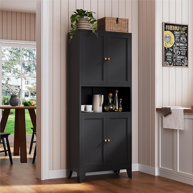 YAUWOH 69" Tall Metal Pantry Cabinet