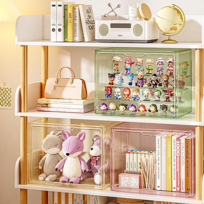 Colorful Figure Display Case for Collectibles 4 Layer Hobby Figurine Display