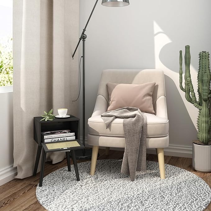 LAATOOREE Nightstand Set of 2, Small End Table