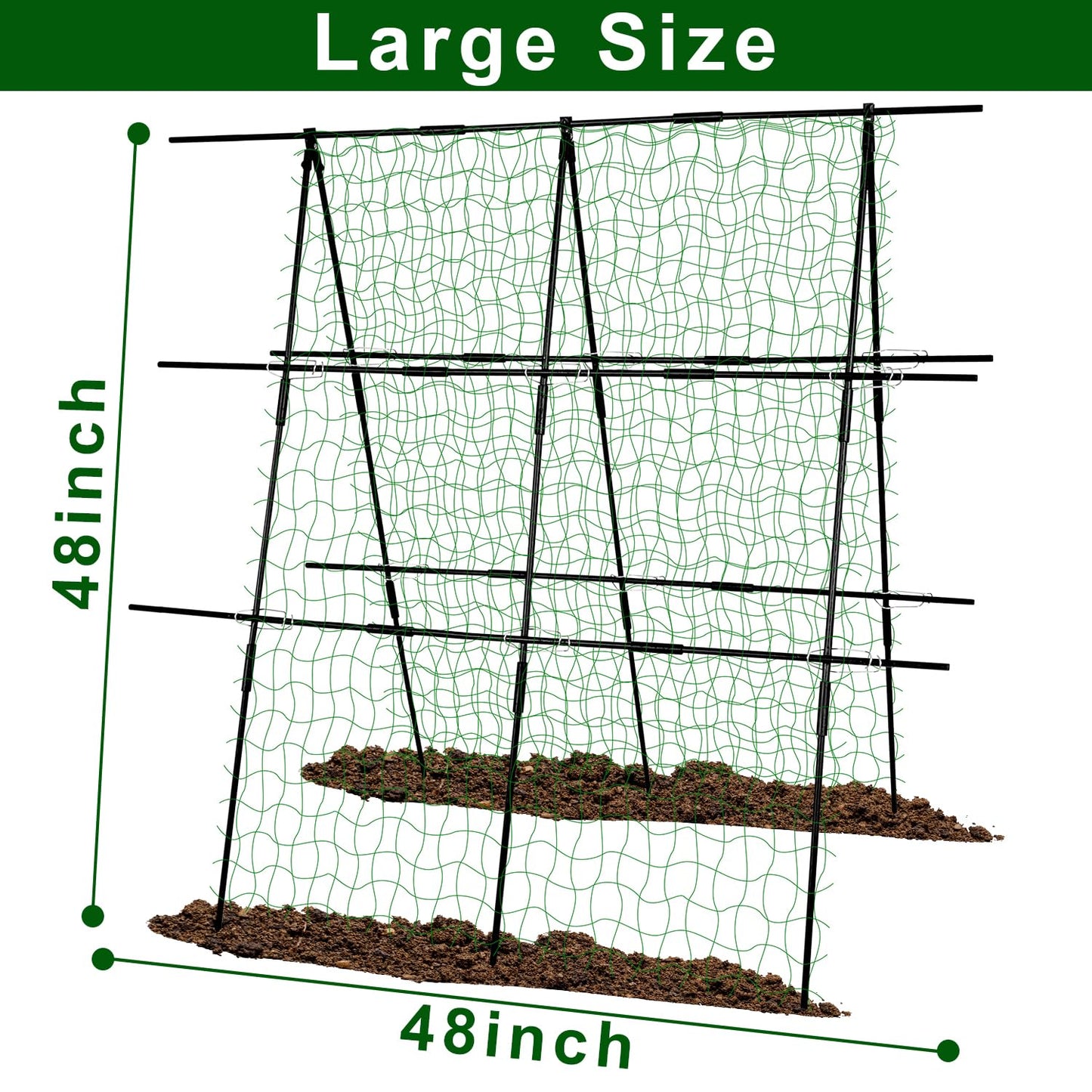 48 x 48 Inch Garden Cucumber Trellis Vegetable Arch Trellis Green Bean Pea Grape Tomato Squash Trellises for Raised Bed Climbing Plants Outdoor