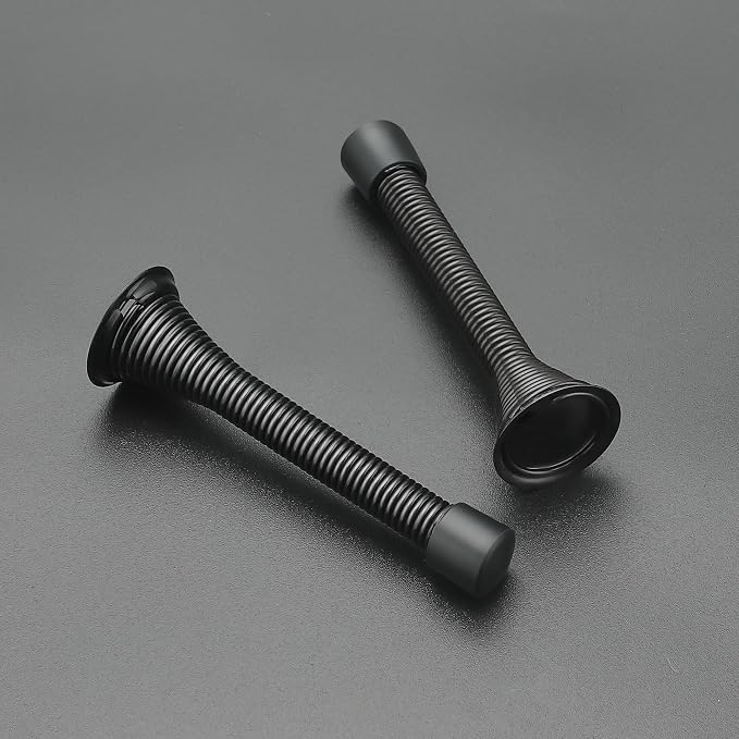 Ravinte Door Stoppers, 24 Pack Black Spring Door Stops with Rubber Bumper, Door Stoppers for Bottom of Door