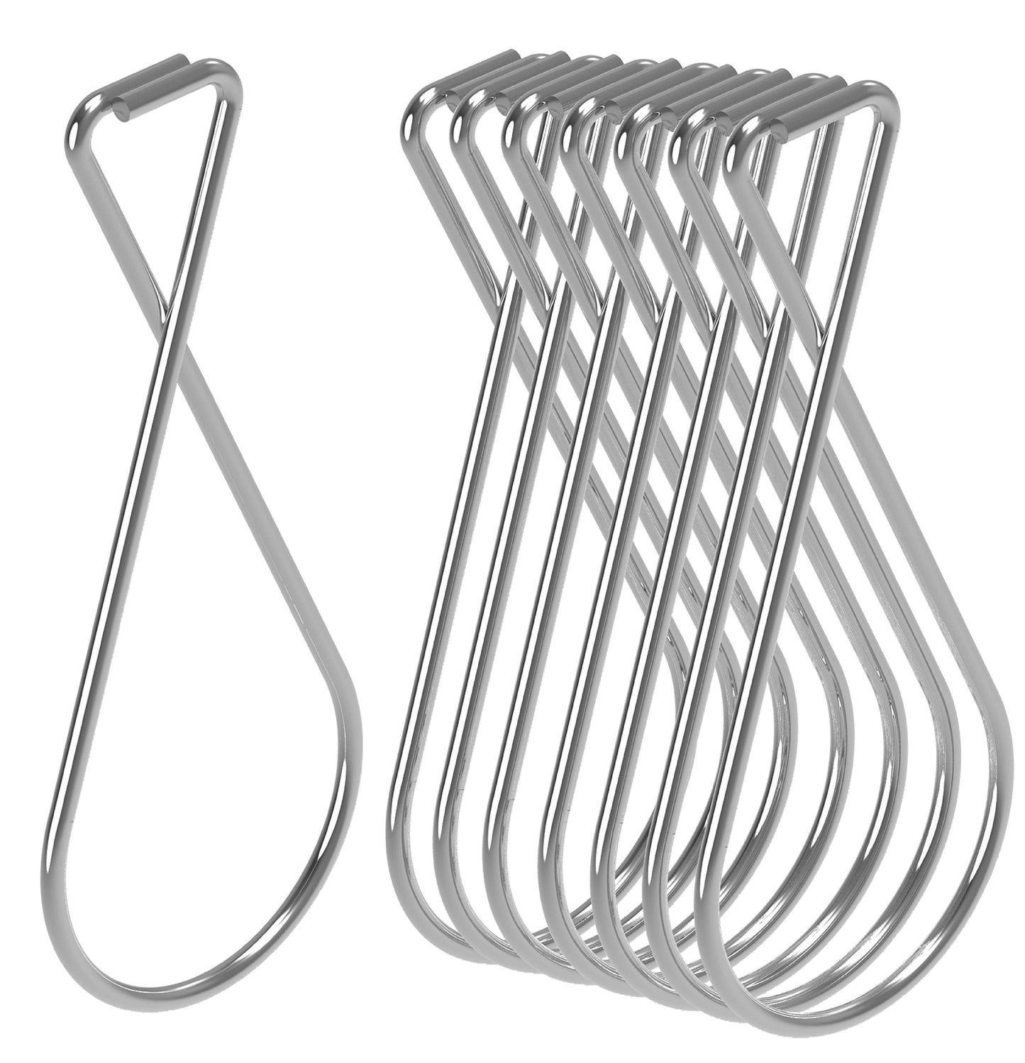 NACETURE Ceiling Hook Clips Stainless Steel - 100 Pack Drop Ceiling Hanger Hooks Hanging on Suspended Ceiling Tile, Grid for Office Home Stores Classroom and Wedding Decorations