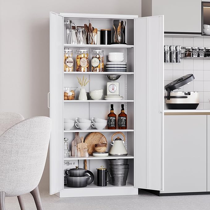 White Metal Storage Cabinet