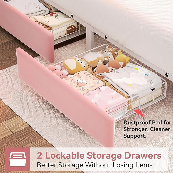 Full Upholstered LED Bed Frame
