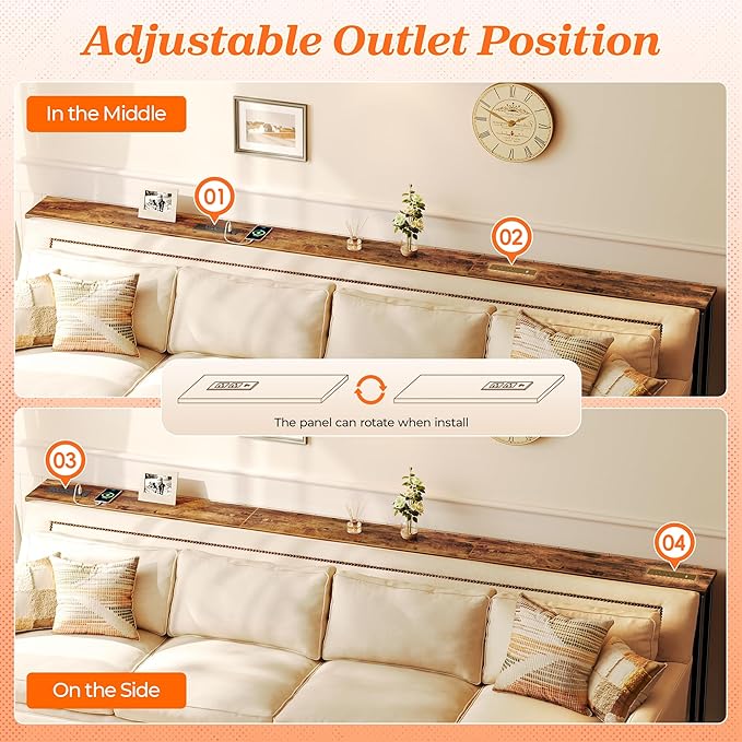 SUPERJARE 102.4 Inch Sofa Table