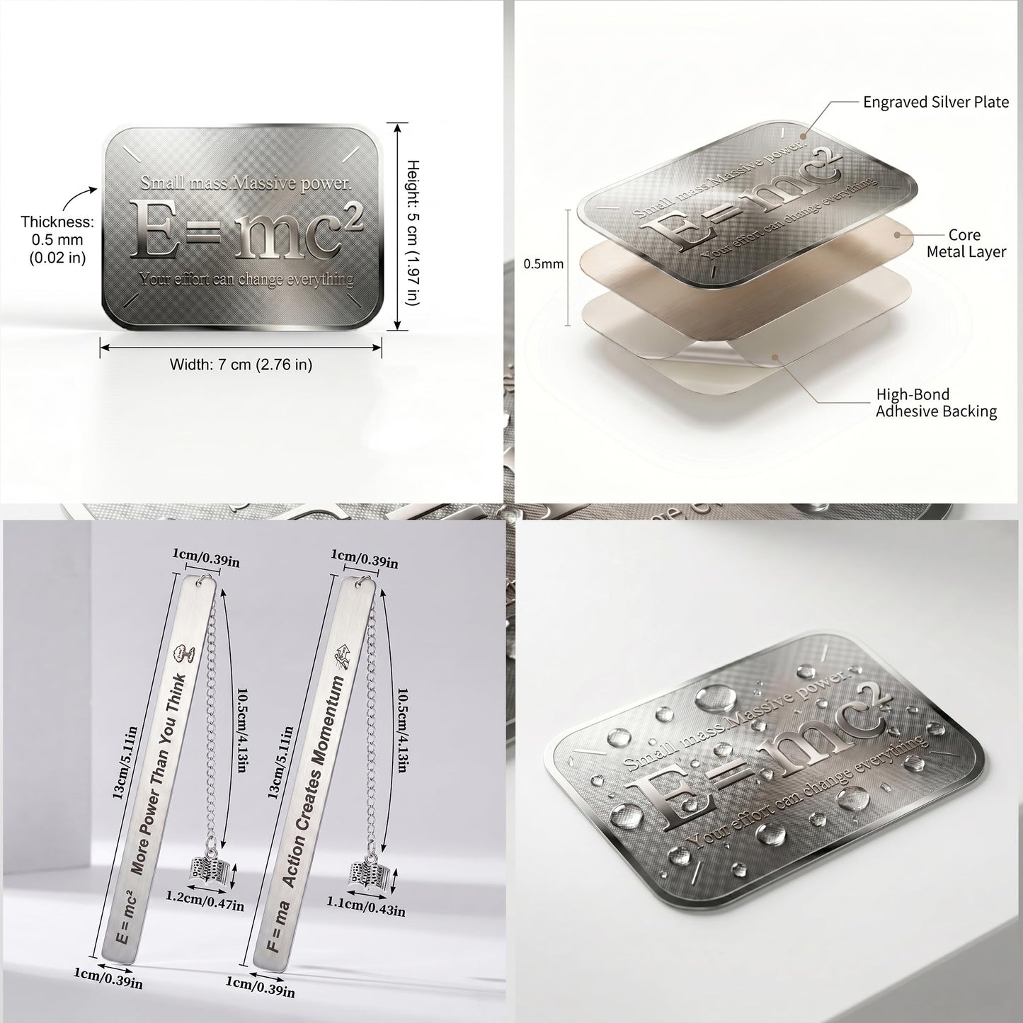 Physics Bookmark Gift Set, 18-Piece Metal Bookmarks Kit for Physics Gifts