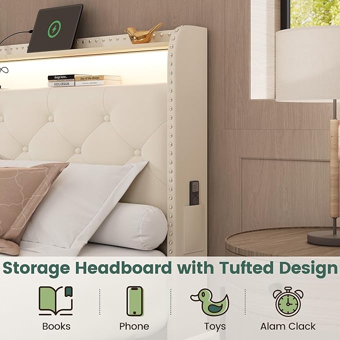 LARMACE Queen Size Bed Frame