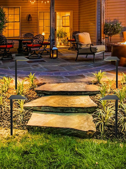 5W Low Voltage Landscape Pathway Lights with Connectors,12-24V Outdoor Path Lights, 3000K Wired Landscape Lights for Yard Garden Walkway, IP66 Waterproof（8Pack）