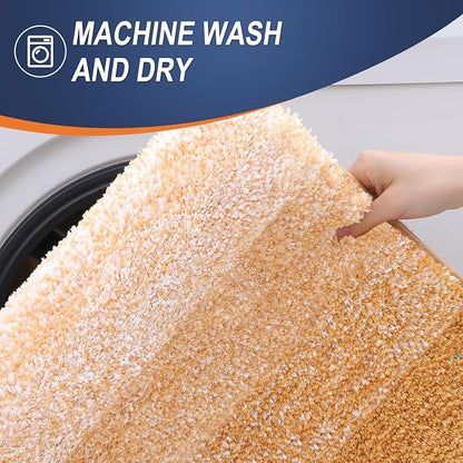 OLANLY Small Bathroom Rugs Mat 24x16, Extra Soft Absorbent Microfiber Bath Rugs, Rubber Backing, Quick Dry, Washable Bath Mats for Bathroom, Tub and Shower, Home Decor Accessories, Golden Yellow