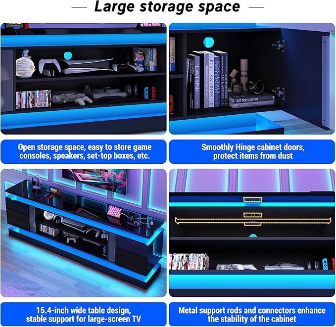 chartustriable 81IN LED TV Stands w/Power Outlet