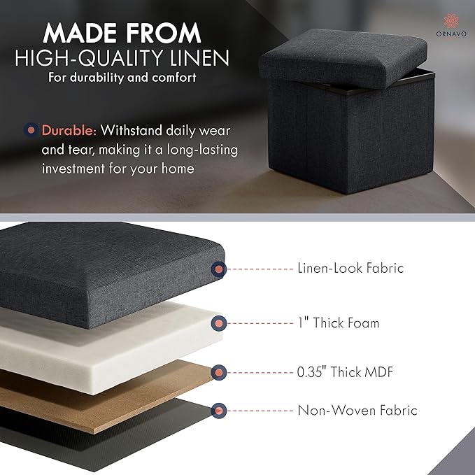 Ornavo Home Small Storage Ottoman,