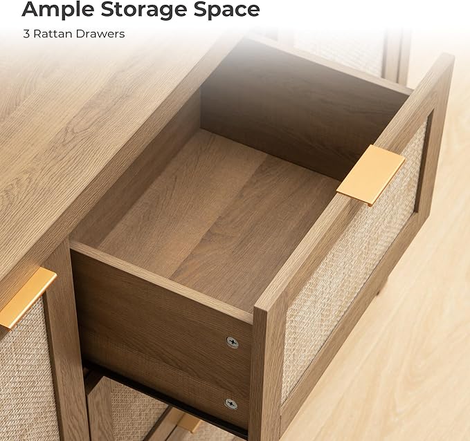 SICOTAS Rattan Sideboard Buffet Cabinet