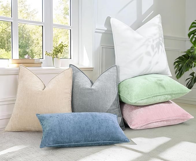 decorUhome Summer Couch Throw Pillow Covers 18x18 Set of 2, Decorative Soft