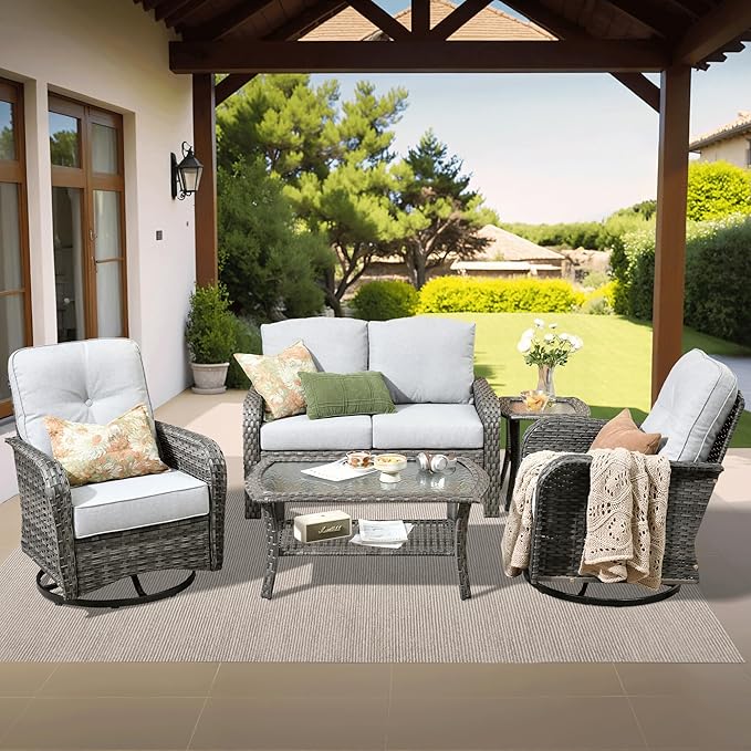 ovios 5-Piece Patio Furniture Set, Outdoor Wicker Sofa