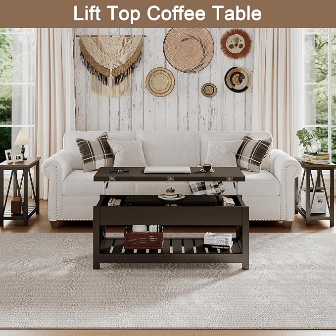 ChooChoo Coffee Table Lift Top, Converts to Dining Table