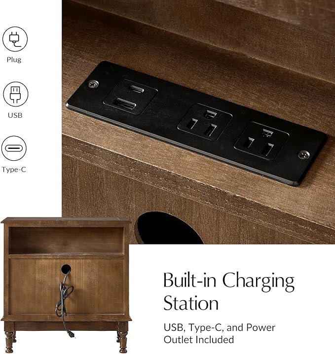 HULALA HOME Solid Wood End Table
