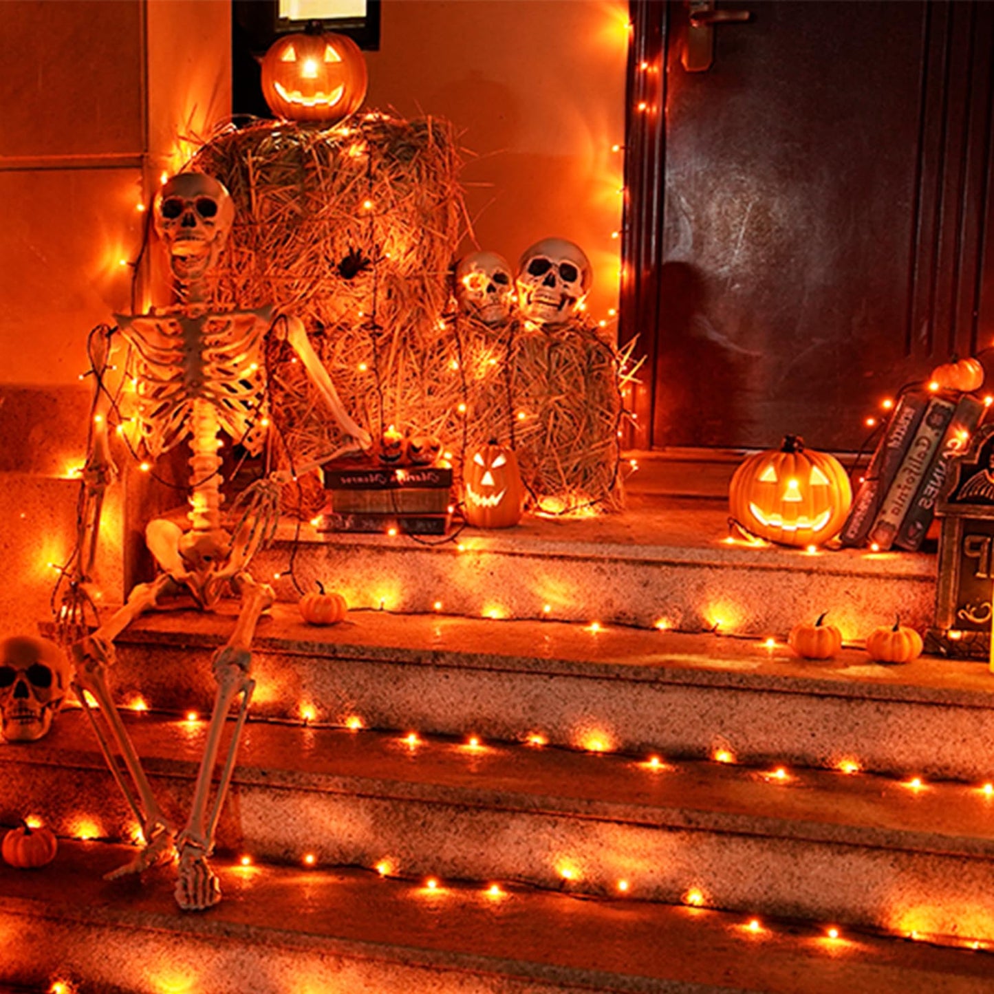 ILLUMINEW Orange Halloween Lights, 2 Pack 98ft 150 Count String Lights, Plug-in Waterproof Fall Lights for Spooky Halloween Yard Party Decor (Orange, 150 Count - 2 Pack)