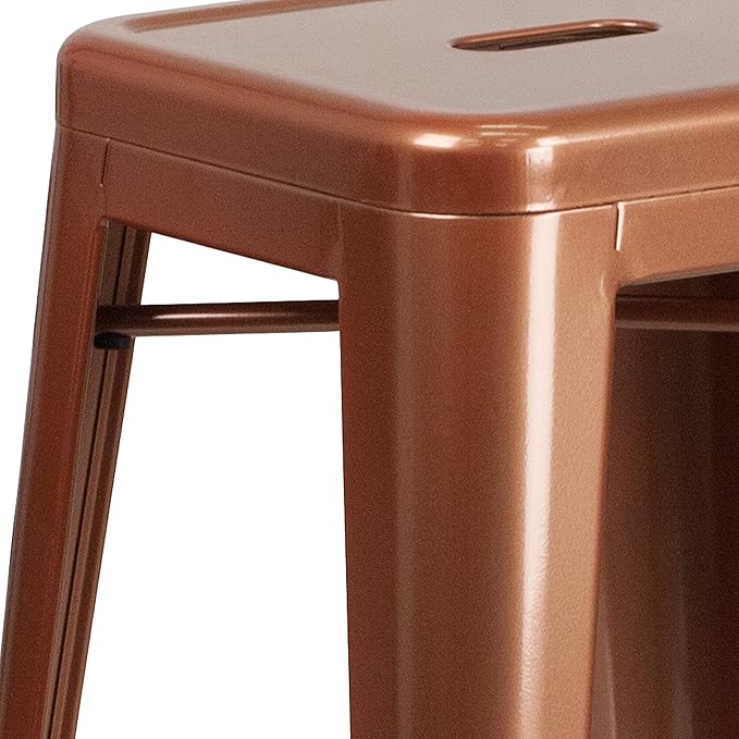 Flash Furniture Commercial Grade 30" High Backless Copper Indoor-Outdoor