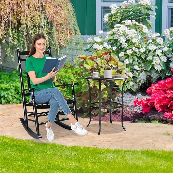 VINGLI Wooden Rocking Chair Outdoor, Patio Rockers