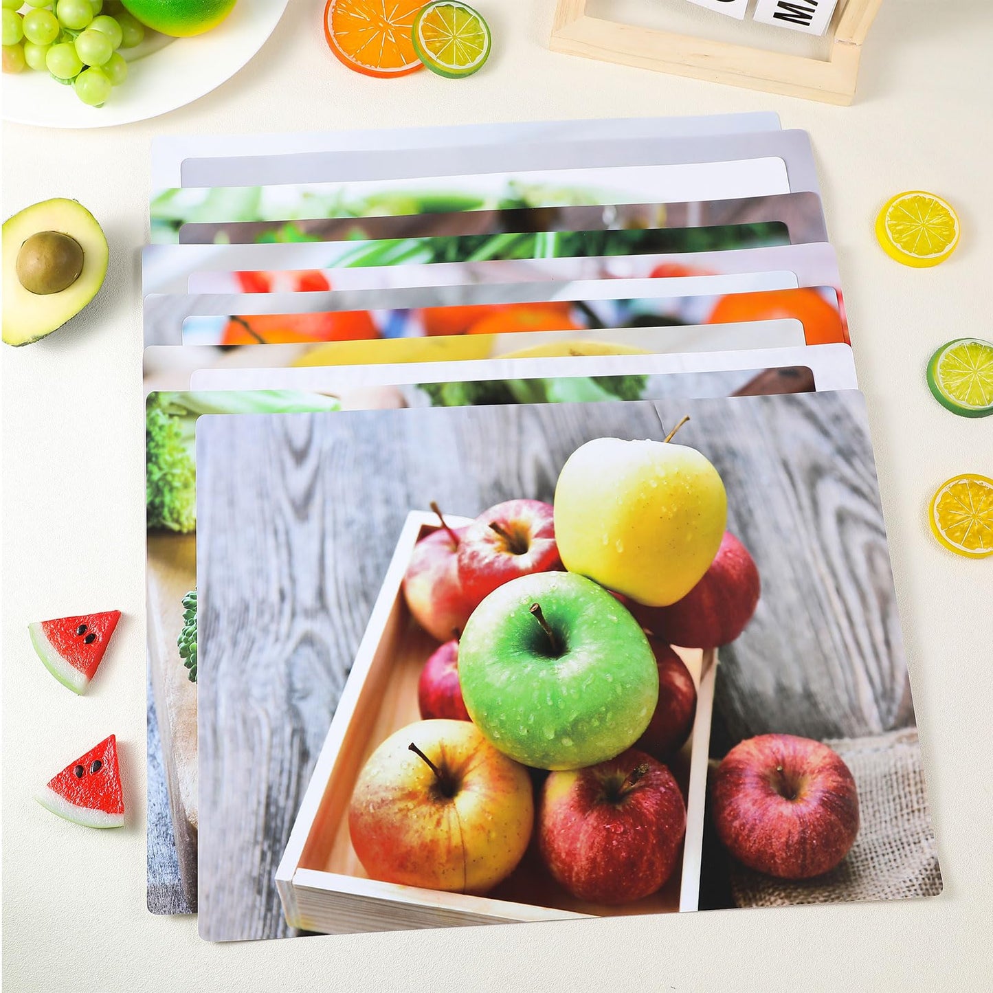 Motiskyy 12 Pcs Diversity Posters for Classroom Preschool Educational Learning Real Pictures for Daycare Home Multicultural Awareness(Fruit and Vegetable Posters Style)