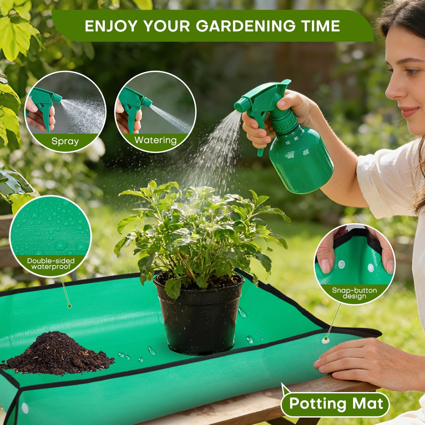 62-Piece Heavy-Duty Garden Tool Set, Complete Garden Tool Kit with Stainless Steel Shovel, Repotting Mat, Pruning Shear&Durable Gardening Tool Bag, Gardening Gift Set—Ideal Gift for Women/Men/Beginner