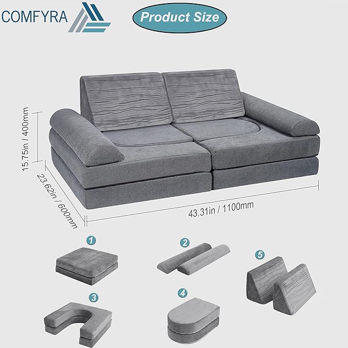 10 PCS Modular Kids Play Couch
