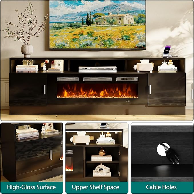 oneinmil 78" Fireplace TV Stand
