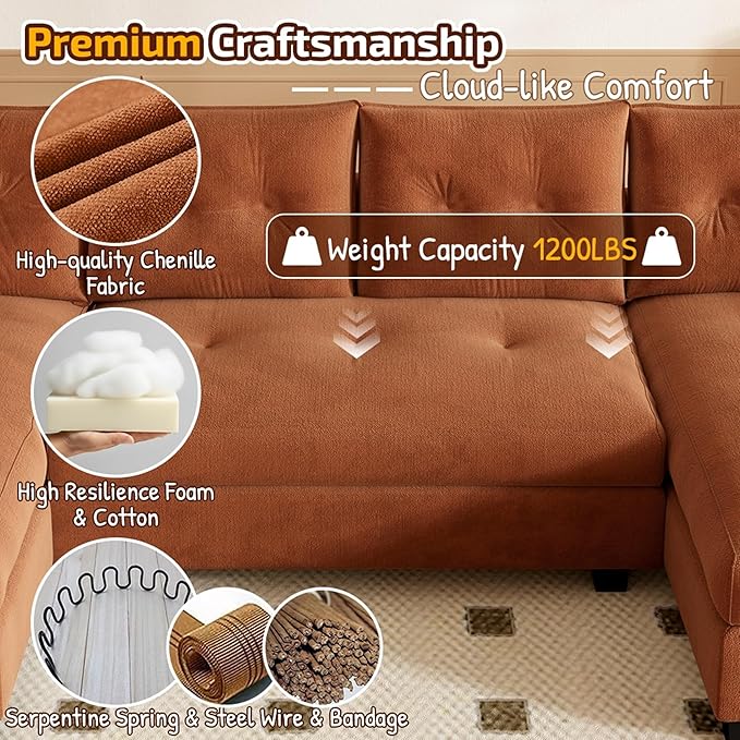 104.7" U-Shaped Sleeper Sofa