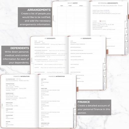 Clever Fox End of Life Planner – Final Arrangements Organizer for Beneficiary, Will Preparation, Last Wishes & Funeral Planning, A4 (Rose Gold)
