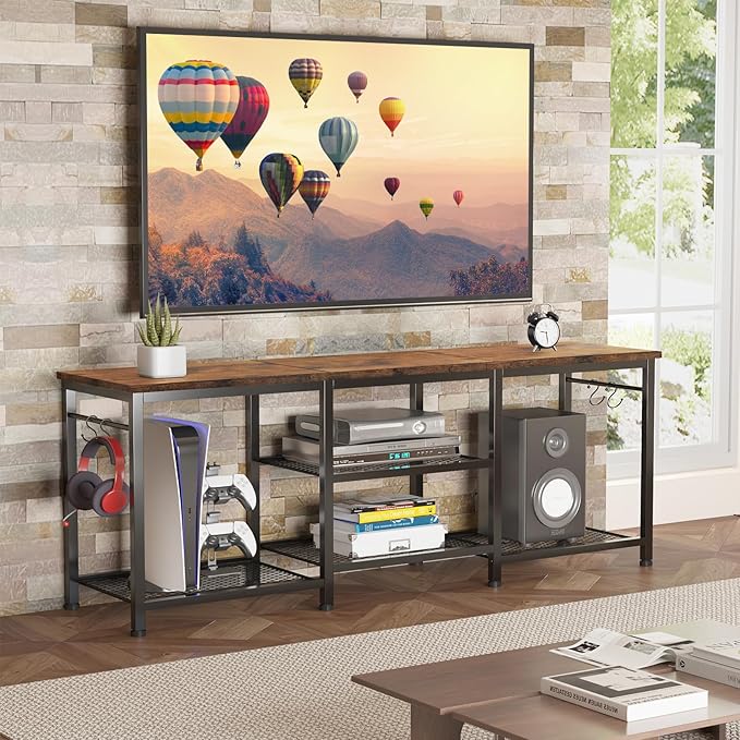 YGEOMER TV Stand for TVs Up to 55 Inch, Entertainment Center for Living Room