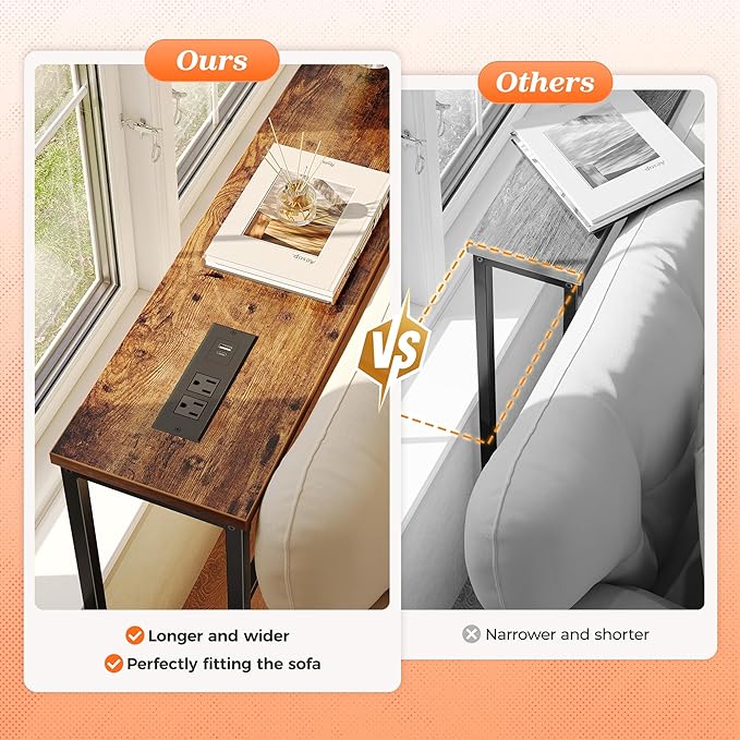 SUPERJARE 102.4 Inch Sofa Table