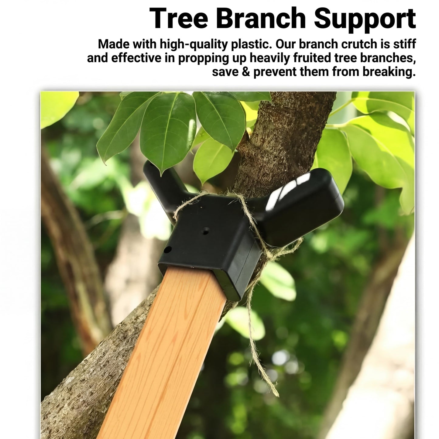 Yungyan 4 Pcs Tree Support, Plastic Fruit Branch Support Device Tree Brace Prevent Them from Breaking for Vineyards Ornamental Gardens Orchards Fits on Standard 1.57 x 1.57 Inch Lumber (Black)