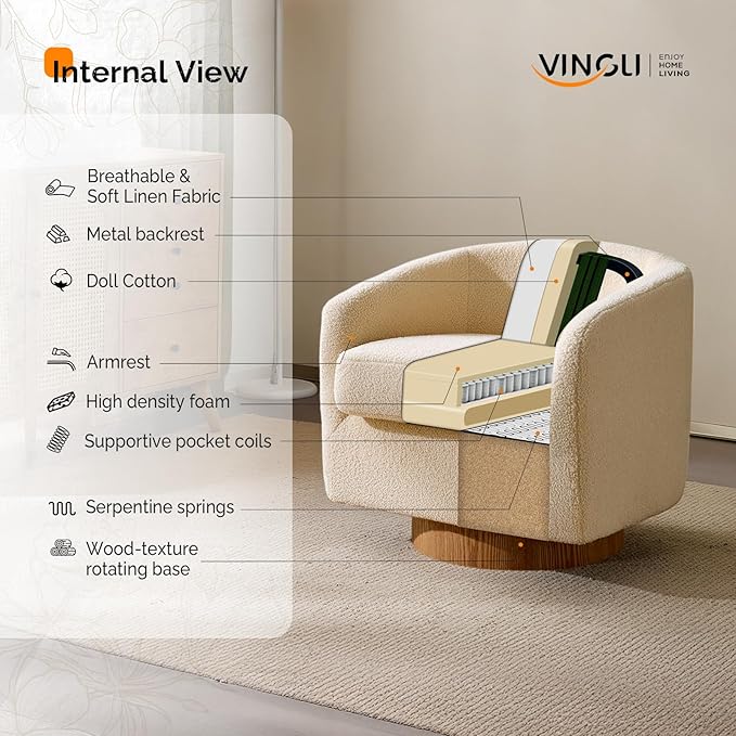 VINGLI 360°Swivel Accent Chairs Set of 2