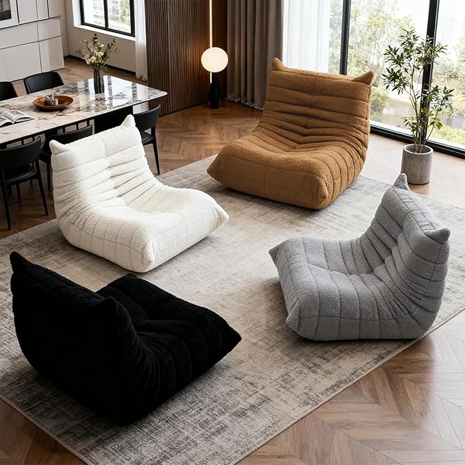 Giant Bean Bag Chair for Adults, Comfy Chair for Bedroom, Memory Foam Chair