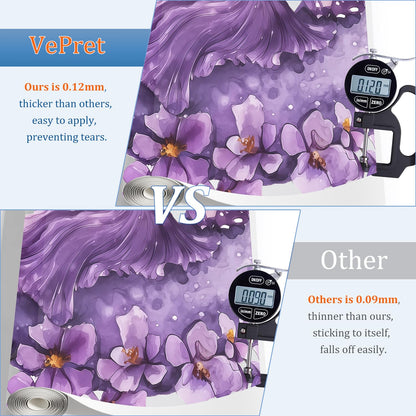 VePret Purple Fairy Wall Decals Peel and Stick, Butterflies Moon Flowers Wall Stickers, Removable Vinyl Home Decor Art for Girls Bedroom Baby Nursery Daycare