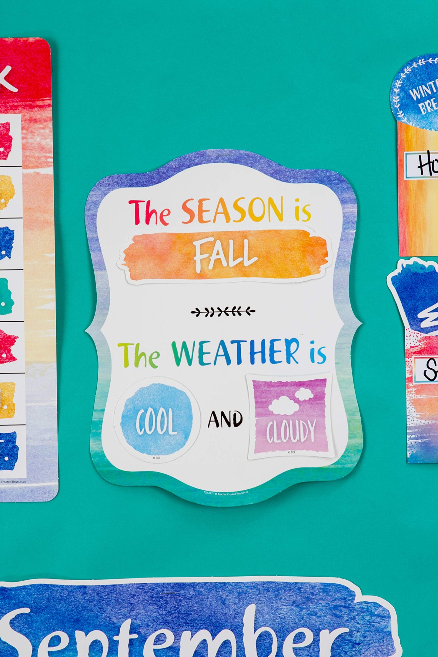 Teacher Created Resources Watercolor Calendar Bulletin Board - 8971 (Pack of 2)