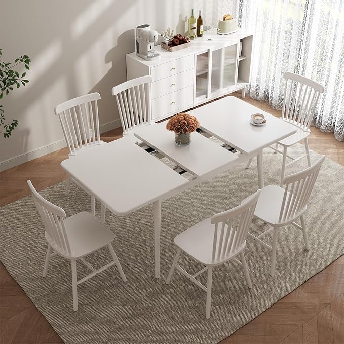 Muwuele Solid Wood Extendable Dining Table