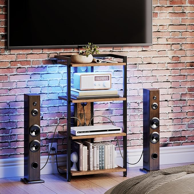 HOOBRO 4-Tier AV Media Stand, Media Console