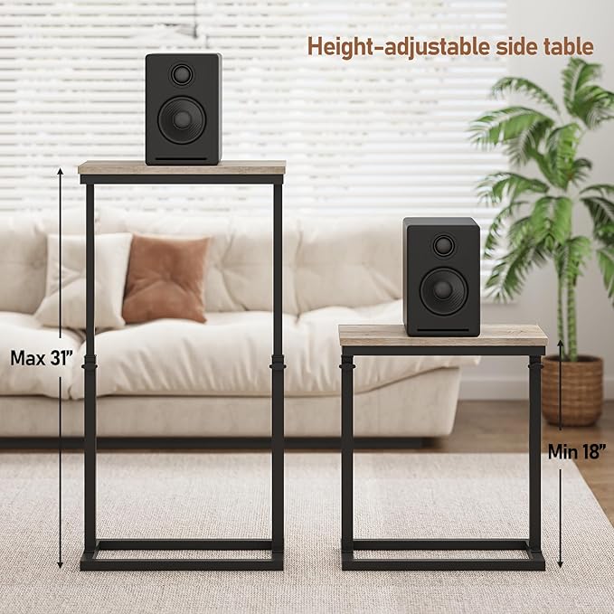 TUTOTAK End Table, Side Table, Tall Couch Table, Sofa Table, Living Room