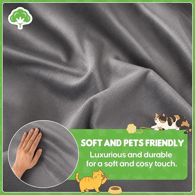 Loiion Velvet Sofa Cover, Ultra Soft Waterproof Non-Slip Couch Cover