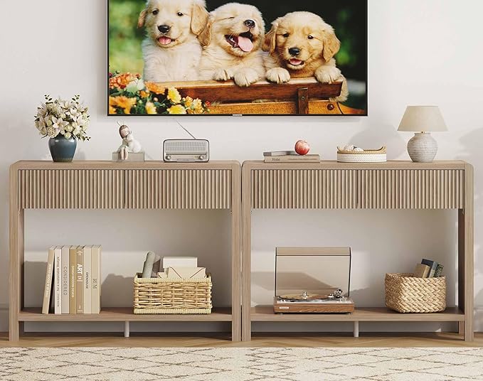 FATORRI Console Sofa Table, Wooden Entryway Table