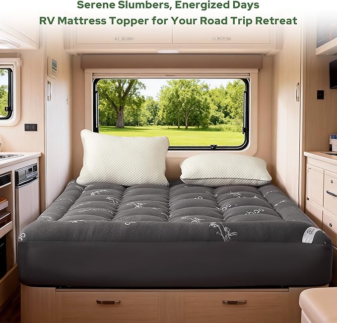 BEDLORE RV Queen Mattress Topper Viscose Derived from Bamboo, Pillow Top