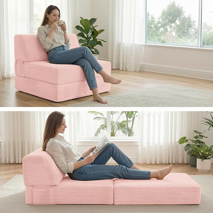 Kasunpul Folding Sofa Bed with Pillow, Memory Foam Fold Out Chair Bed,