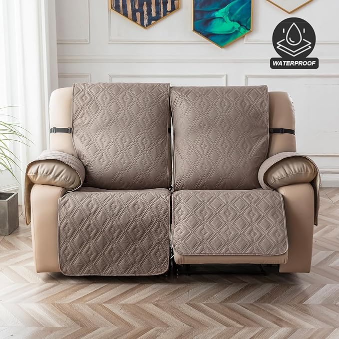 Genina Waterproof Loveseat Recliner Cover Non-Slip, Sofa Cover
