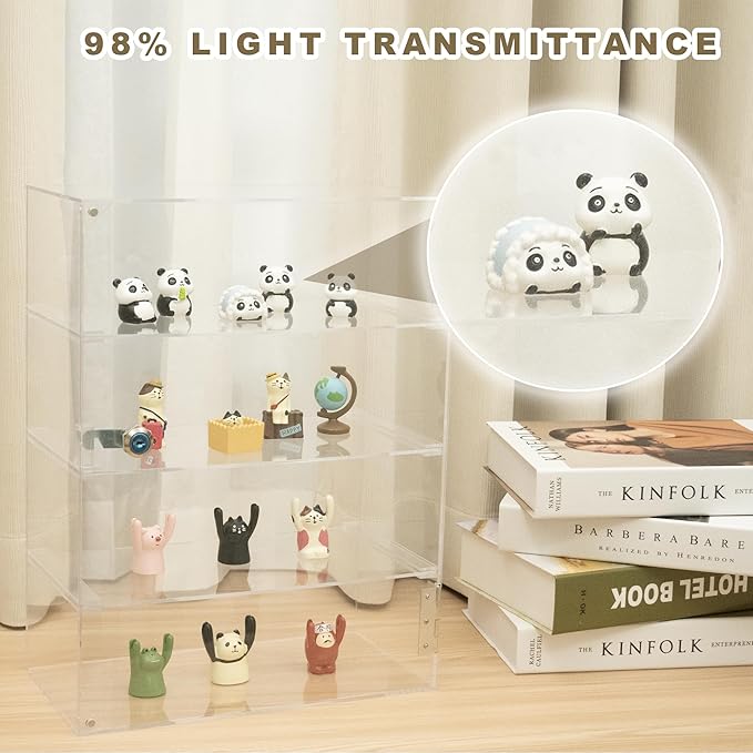 4 Shelf Clear Acrylic Display Case