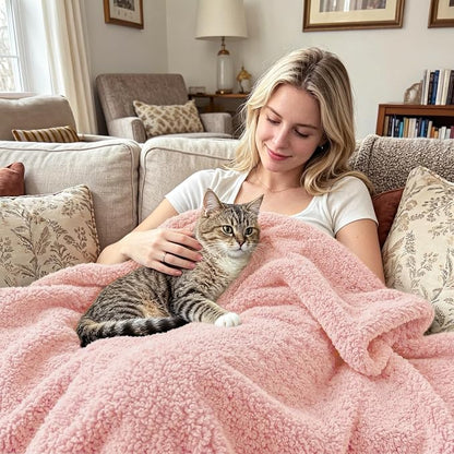Exclusivo Mezcla Fleece Twin Size Bed Blanket, Ultra Soft, Lightweight and Fuzzy Light Pink Blanket for Women, Home Decor, 60x80 Inches
