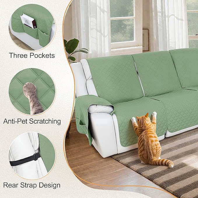 HDCAXKJ 100% Waterproof Reclining Sectional Couch Covers L Shape Recliner Sofa