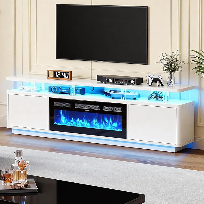 MXV 70" Fireplace TV Stand for TVs up to 80", Entertainment Center